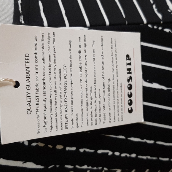 Cocoship Halter Top black & white size 6 - Picture 6 of 8